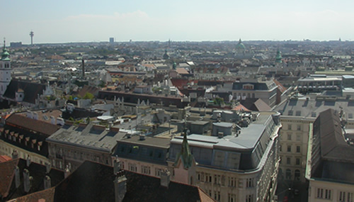 Uitzicht over Wenen vanaf de Steffl